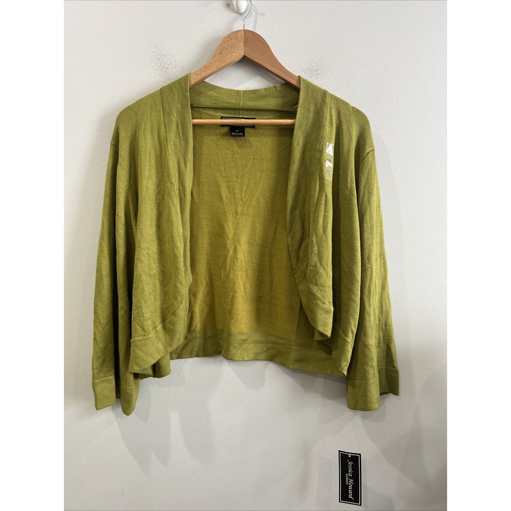 Jessica Howard Cardigan‎ Woman's 2X 3/4 Length Sleeve (New With Defects,